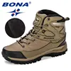 BONA Men Boots Winter Man Shoes Ankle Boots Men Snow Boots Round Toe Plush Keep Warm Men Footwear Lace-Up Casual Trendy Shoes ► Photo 2/6