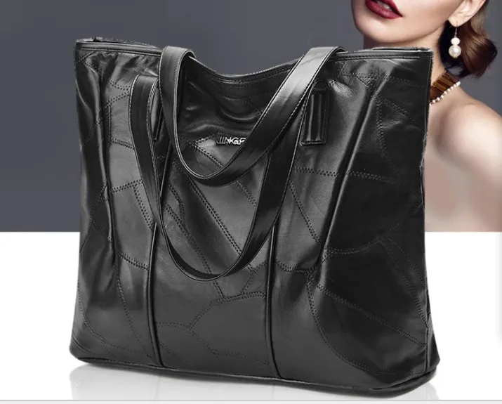 Leather handbags big women bag high quality casual female bags trunk