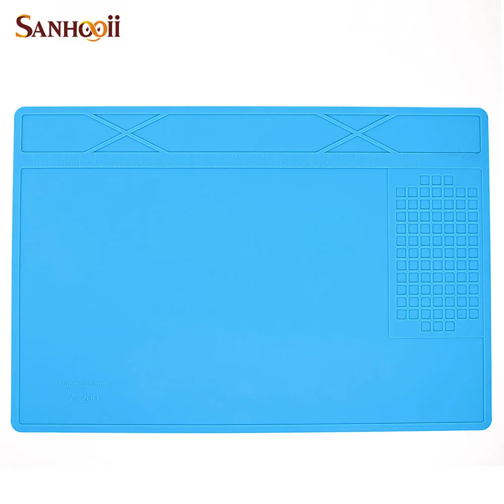 

Insulation Pad Heat-Resistant Soldering Station Silicon Soldering Mat Work Pad Desk Platform for BGA Repair Station 310*210mm