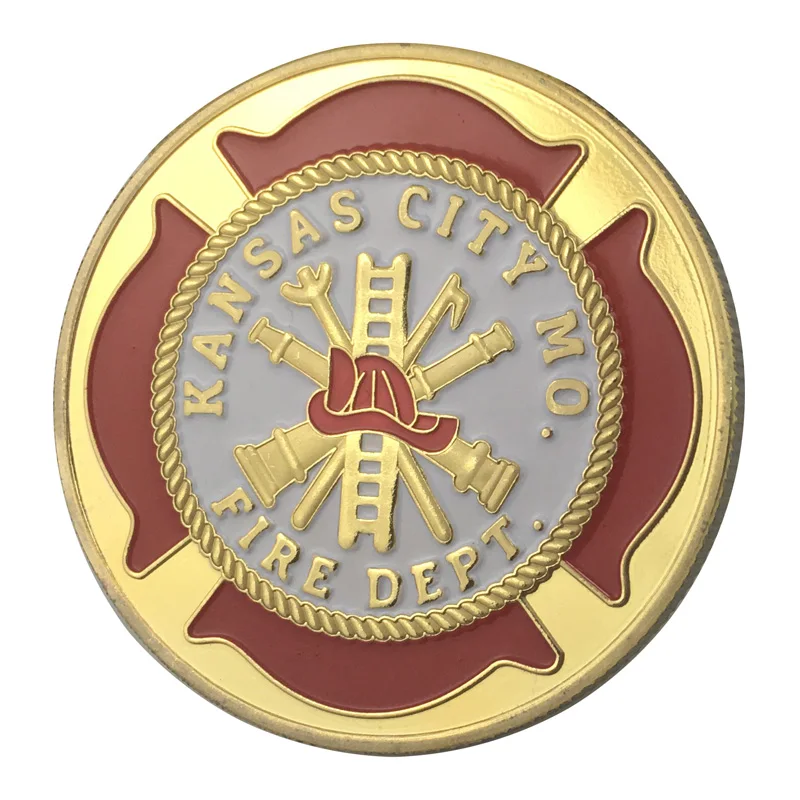 

Whole Sale Supply Gold Plating City of Kansas Fire department Challenge Coin/Medal 1333#