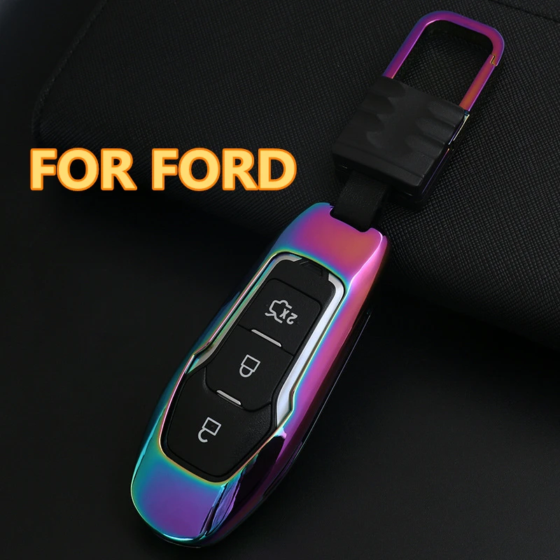 Алюминиевый сплав + кожаный чехол для автомобильного ключа Ford C Max/Grand Max Fiesta Figo Edge