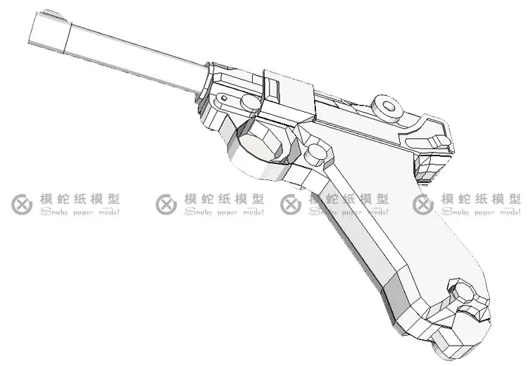 Ruggie P08 пистолет Бумажная модель оружие пистолет 3D ручной работы рисунки Военная бумага головоломка игрушка