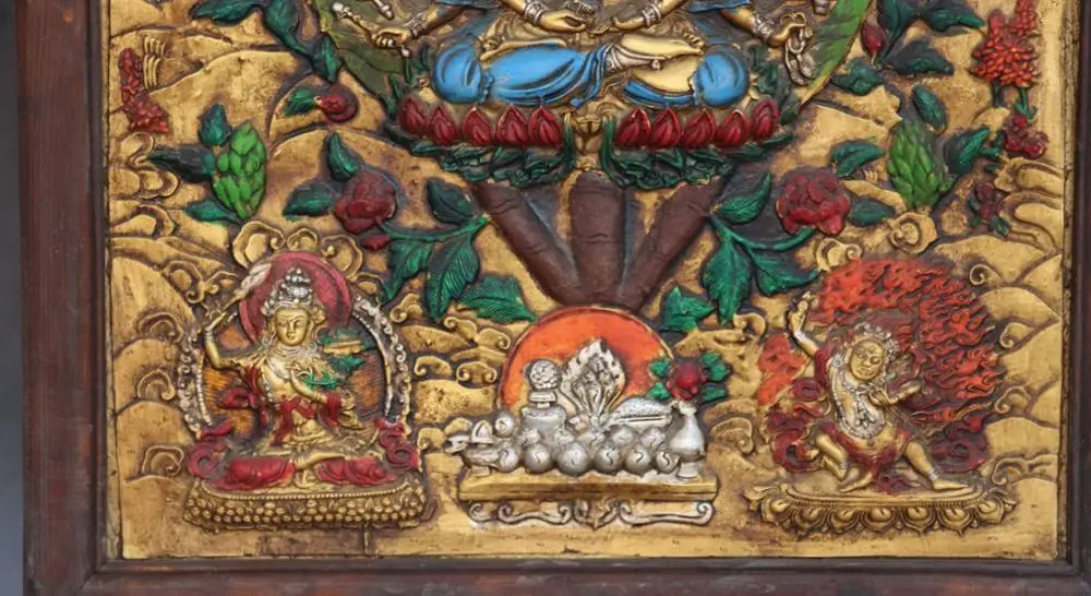 80 см Tiebt картина по дереву Sakyamuni 1000Arms Kwan yin Будда Thangka Thanka росписи|painting wholesale|painting