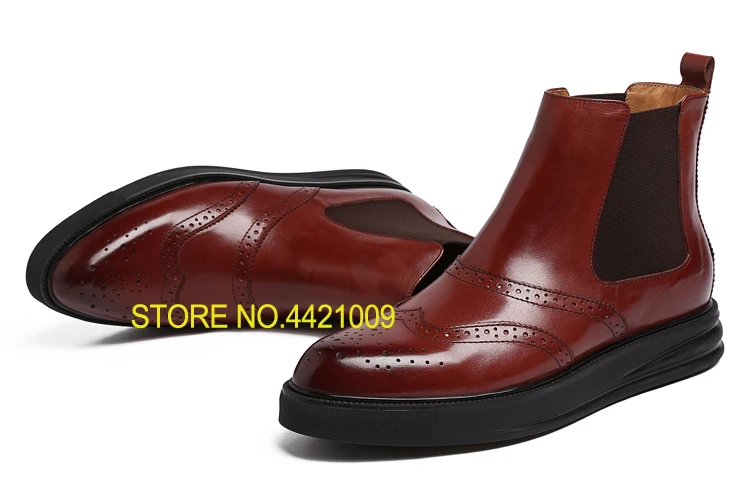 

Cowboy Man Martin Boots Shoes Platform High Quality Male Dress Carved Borgues Boots Ankle Shoes Black Winter Motorcycle Boots