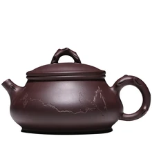 260 мл Исин фиолетовый глиняная скульптура старинные картины пуэр пан горшок Китайский кунг-фу чайный набор сырой руды 9 отверстия фильтр черный чайник