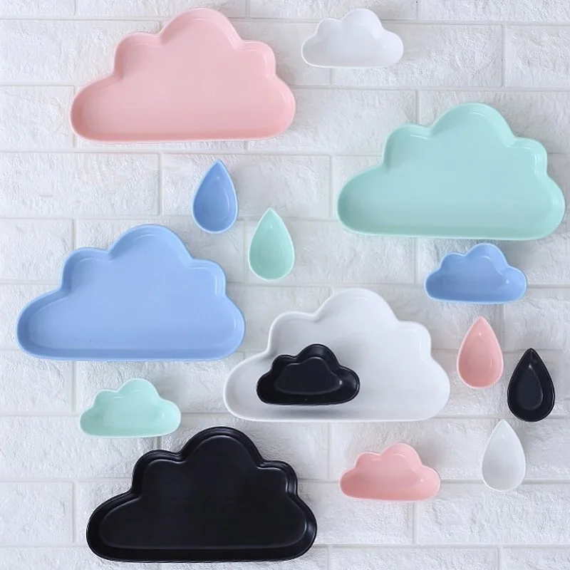 

3D Cloud Plate Creative Ceramic Cloud Dishes Snacks Dried Fruit Plate Dessert Plate DIY Birthday Wedding Party Supplies