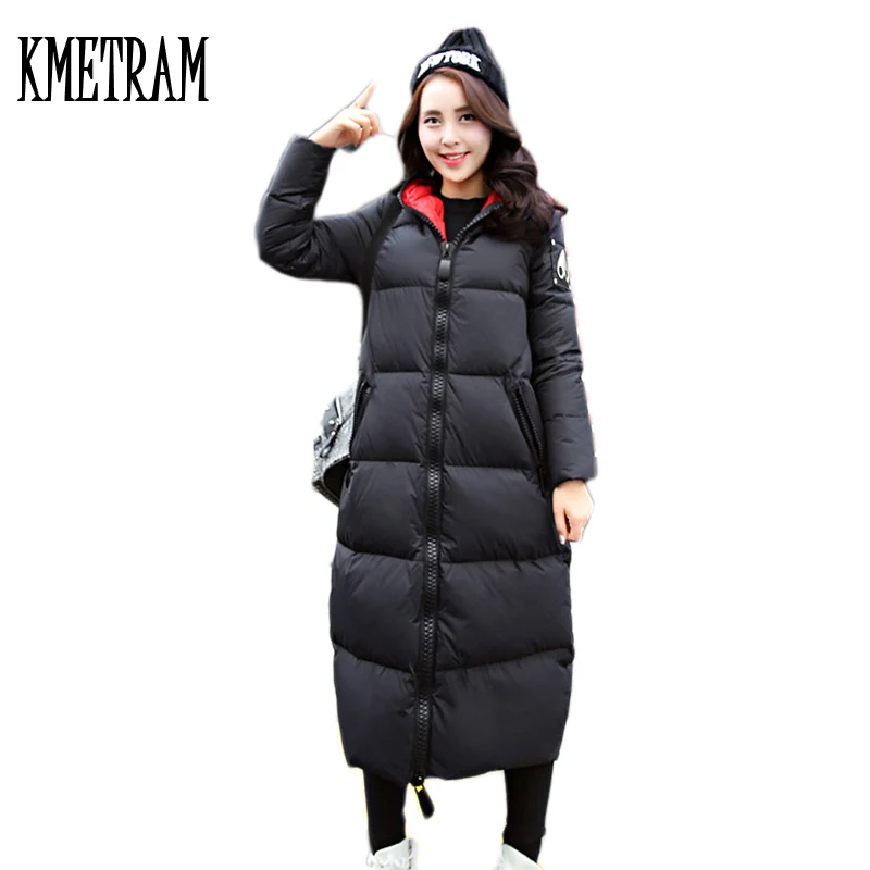 

Down Cotton Padded Winter Women Jacket 2019 Elegant X-Long Women Winter Coat And Jackets Wide-Waisted Hooded Thicken Parka GQ566