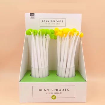 

48pcs/lot Creative Stationery Vegetables Bean Sprouts Silicone 0.5mm Black Ink Students Gel Pen School Office Sign Pens