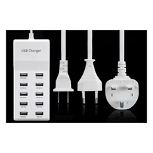 10 Portas USB Portátil Tomada de Desktop AC Parede UE/EUA/REINO UNIDO Plug Power Adapter Soquete de Carregamento Com Switche