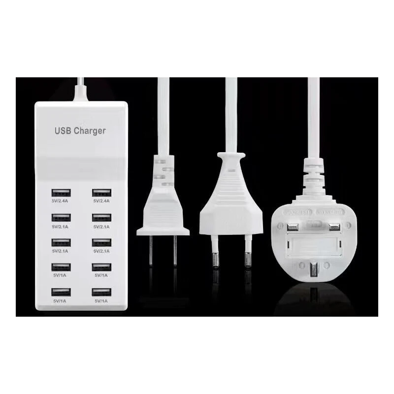 

10 Ports Portable USB Socket AC Desktop Wall EU/US/UK Power Adapter Plug Charging Socket With Switche