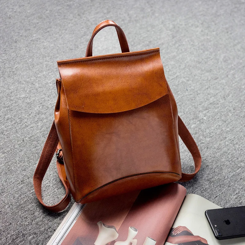 

LKX Fashion New Leather Backpack Women Schoolbag Backpacks Brand Travel Students Women's Mochila School Bags For Teenage Girls