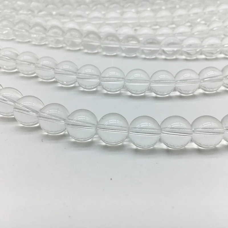 

1 Strand 4 6 8 10 12mm Transparent White Crystal Beads Round Loose Beads DIY Material Manmade Round Ball Crystal Beads Jewelry