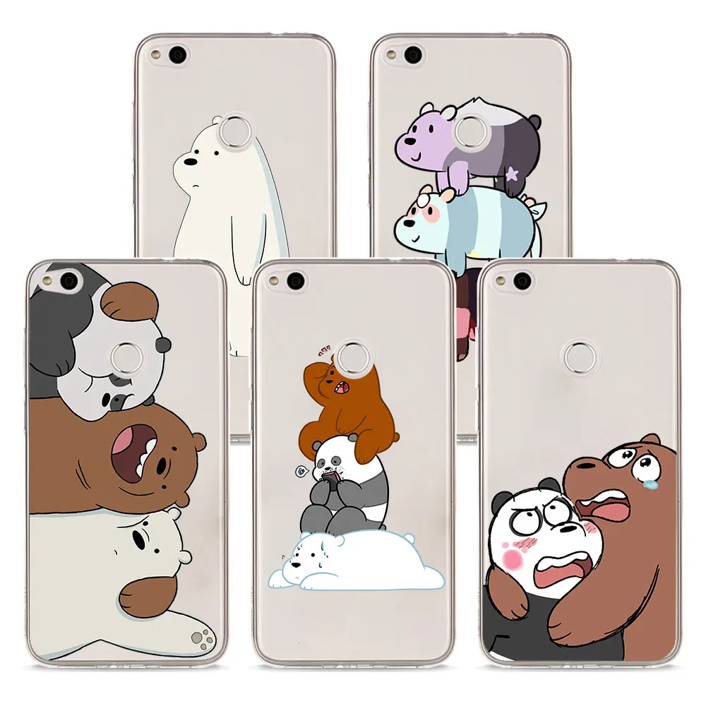 

Soft Silicone Phone Case Ice Bear Panda bare bears TPU Silicone Phone Case for Huawei P20 P20Lite P10 P8 P9 Lite 2017 P Smart