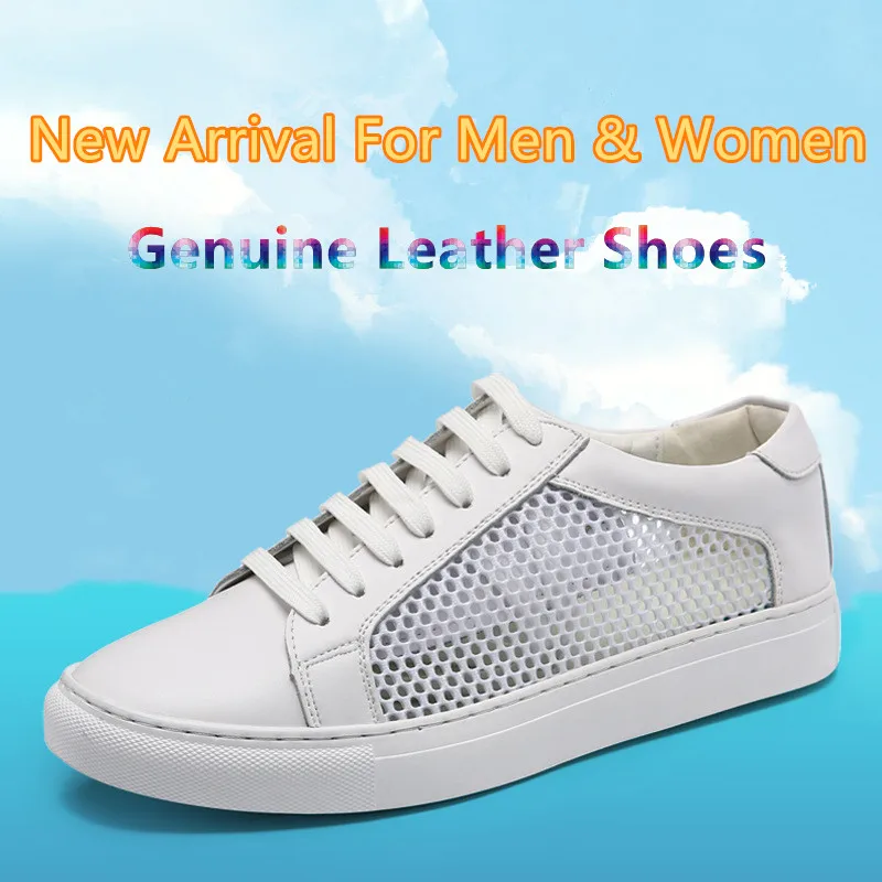 Lace Low Cuir Maille Casual Femme forme black La Plus Respirant Zh238 Top White Marche D'été Plate En Blanc Taille Chaussures Nouveau Véritable Up De p8wfYY