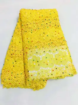 

New Arrival Water Soluble With Beads African Lace fabric Hot Sell Mesh african cord Lace guipure lace Fabrics