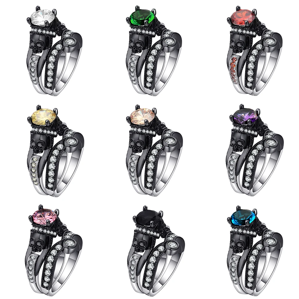 Crystal Zircon Skull Ring11