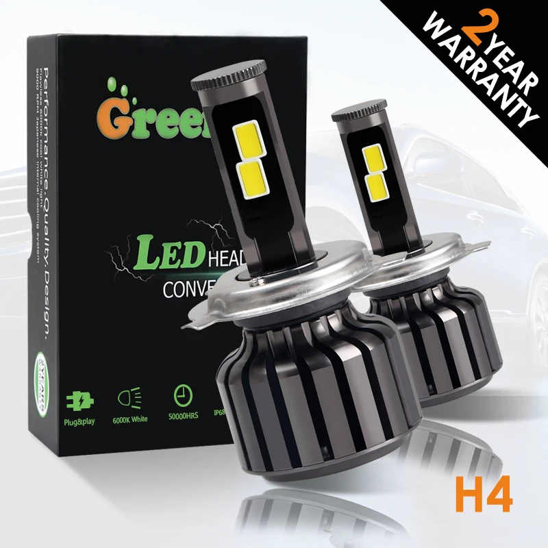 Green L h4 LED Car Lights 8000lm 70W d2s led headlight H1 H4 H7 H11 h13