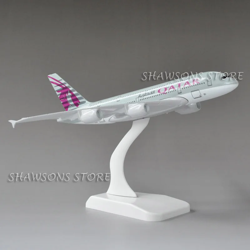 

Diecast Metal 1:400 Plane Model Toys Airbus A380 Qatar Airliner 20cm Miniature Replica