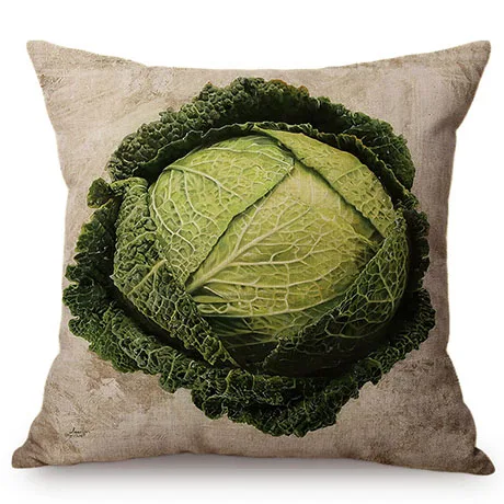 Nordic Farm Autumn Harvest Crops Oil Painting Art Style Decorative Cushion Cover Chili Olive Radish Linen Sofa Throw Pillow Case K118-11