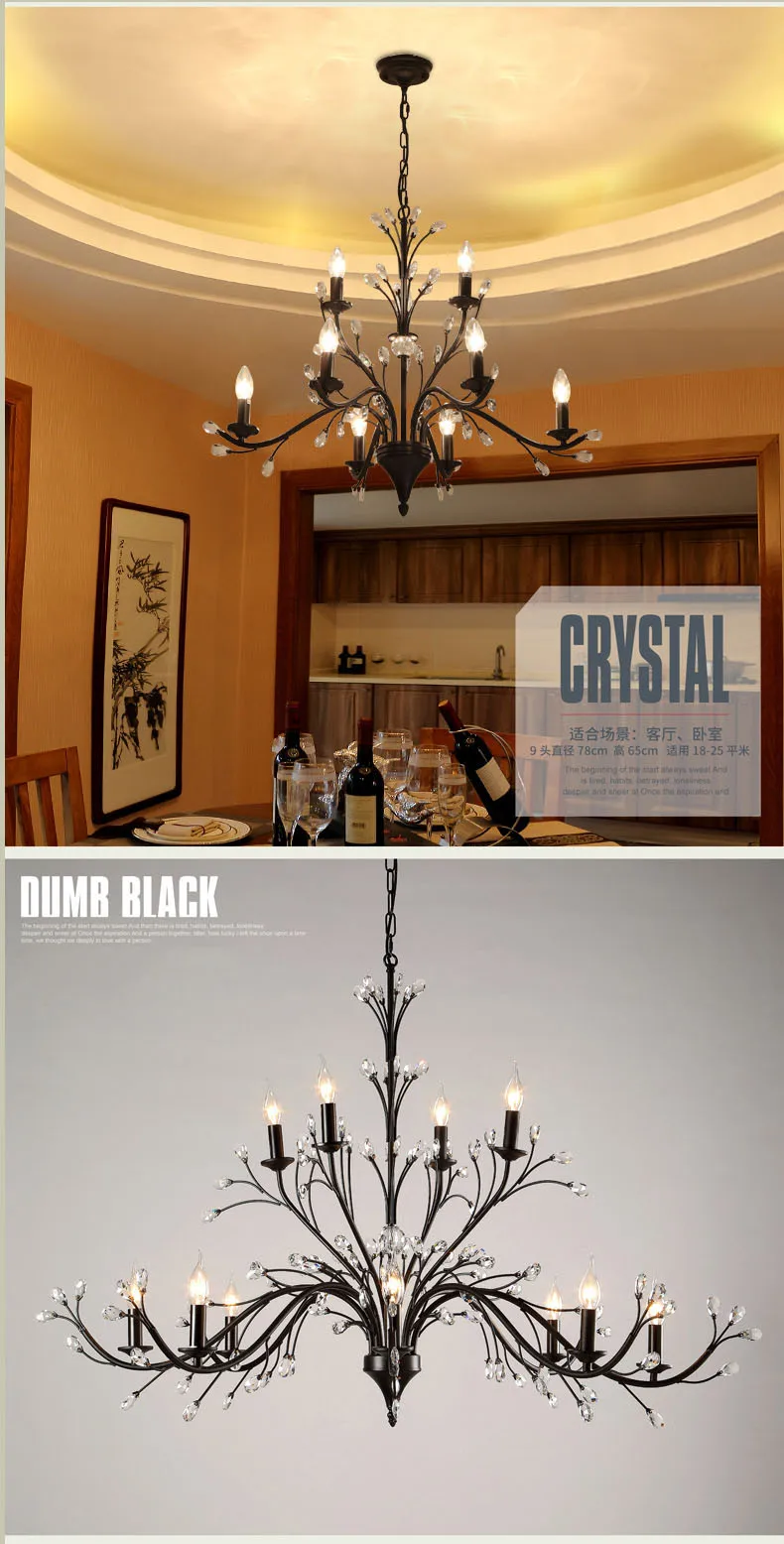 Z Nordic кристалл подвесной светильник Спальня Кухня Лампы для мотоциклов кристалл кулон Американский Светодиодное освещение светильник
