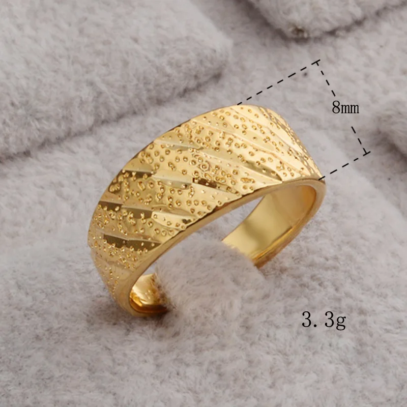 MEEKCAT арабский золотой цвет свободный размер кольцо для женщин/подростков, Ближний Восток Дубай Свадебные украшения в эфиопском африканском стиле Вечерние подарок#093806 - Цвет основного камня: F