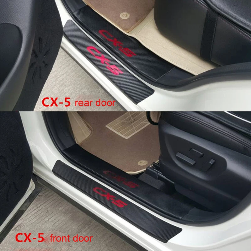 Vnyl Накладка на порог двери из углеродного волокна защитные наклейки для mazda CX 5 CX5