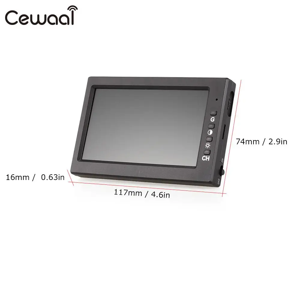 

Cewaal Display Screen Receiver Camera Aircraft Monitor Remote Controller Quadcopter Monitor Durable RC Brushless Drone Monitor
