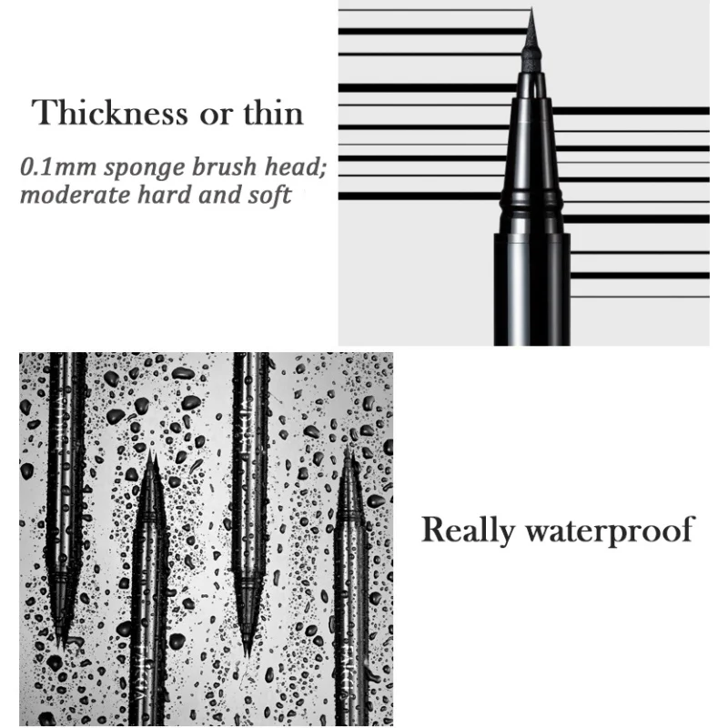 1PC Black Eyeliner Pencil Best Waterproof Liquid Eye liner Pen High Pigment & Long Lasting Makeup Eyeliner