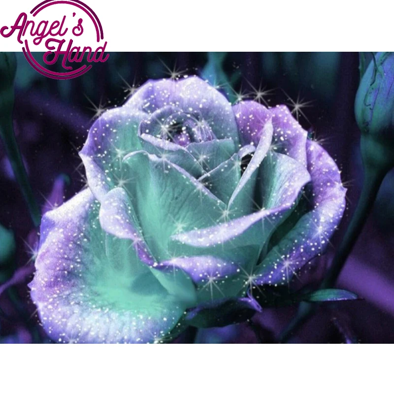 Diamond Embroidery Rose Blue Full Painting Flower Cross Stitch 5D Needlework Round Rhinestone Mosaic Decoration Gift Art | Дом и сад