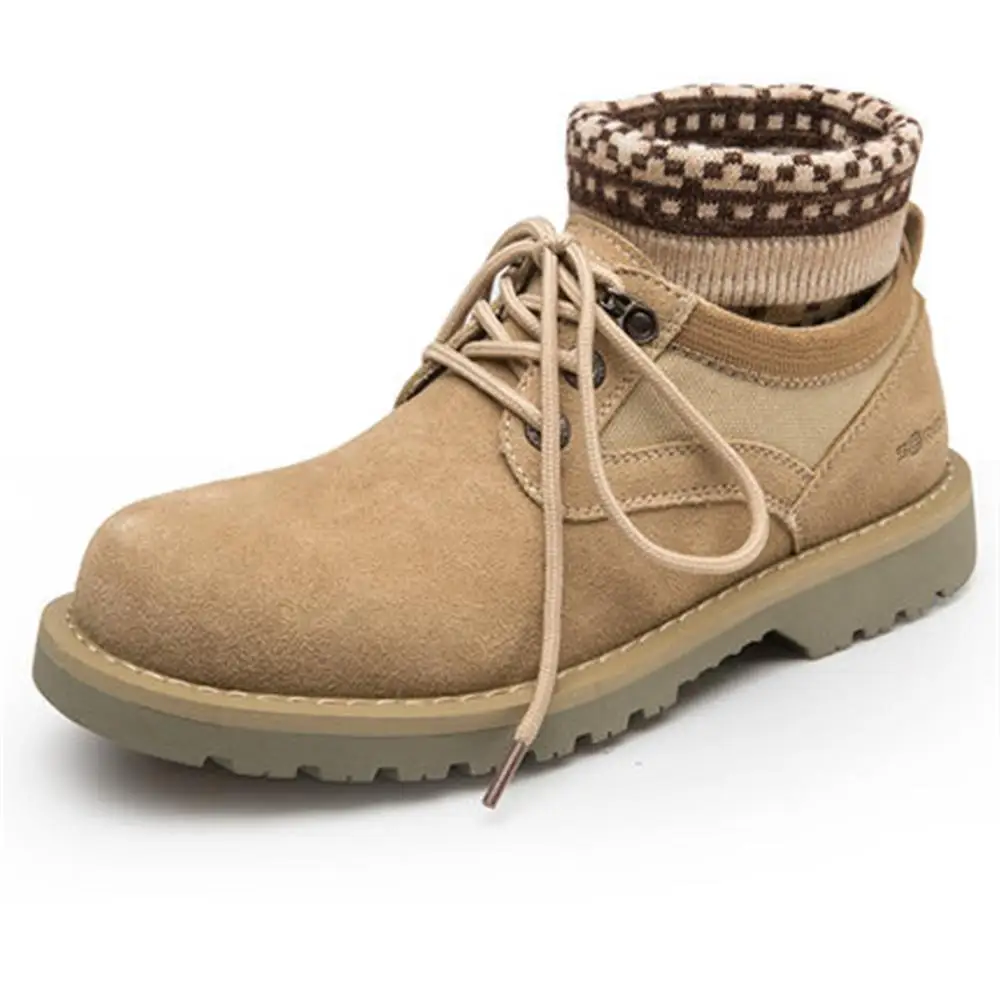 

2018 Spring New Work Shoes Men Socks Shoes High-Top Suede Boots Martin Boots Men's British Tooling Warm Socks Shoes