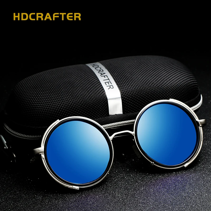 Солнцезащитные очки HDCRAFTER 2017 винтажные круглые в стиле стимпанк для мужчин и