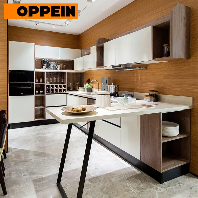 

OPPEIN High Gloss Lacquer White Kitchen Units Modern Kitchen Furniture