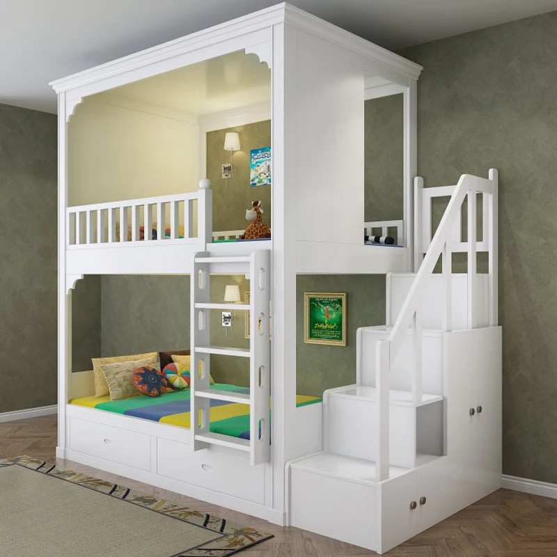Cama para niños, con escalera, armario, cama doble|Sets de muebles
