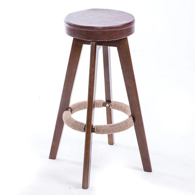  Wooden Rotate Seat Chair High Stool Bar Kitchen Furniture Breakfast Stool Nordic Simple Style Indus - 32958820546