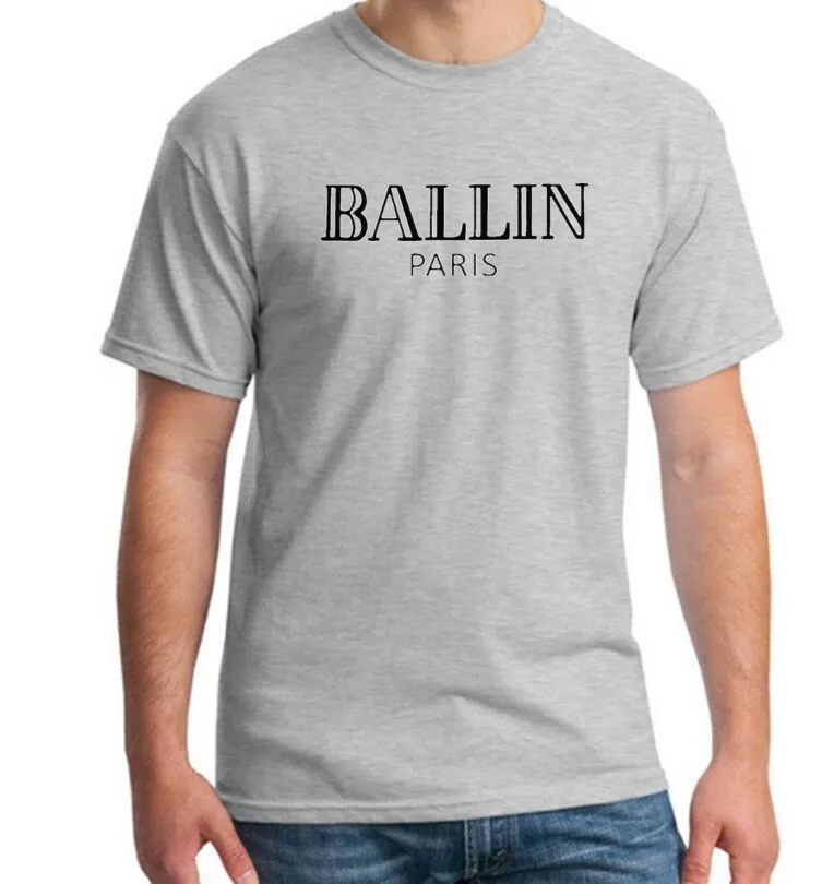 Мужская брендовая одежда с круглым вырезом и надписью Ballin Paris Urban Fashion Graphic унисекс футболка с принтом Мужская футболка с коротким рукавом - Цвет: 2