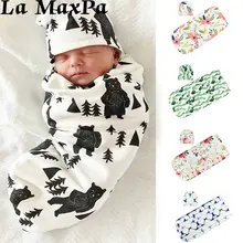 2 шт./компл. пеленки для новорожденных Одеяло спальный мешок; шапка; комплект одежды детская пеленка для сна для новорожденных Пеленальное Одеяло муслин Обёрточная Бумага фотография Реквизит