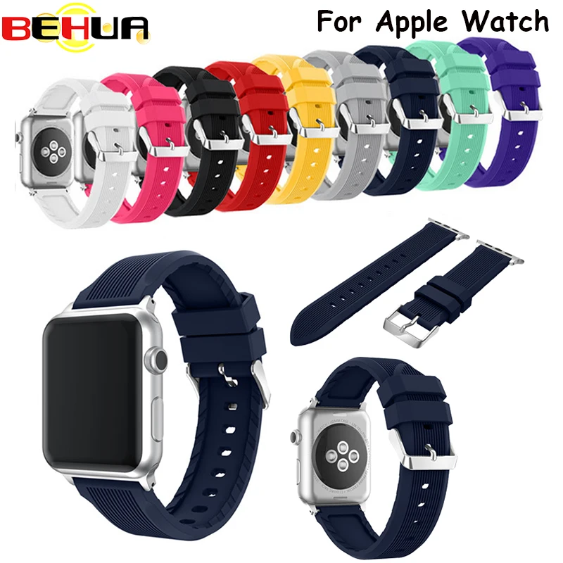 For Apple iWatch Watch Sport Band Soft Silicone Replacement Stainless Steel Pin 38mm 42mm Models Series 2 Series 1 Sport Edition apple-bands-series- : image For Apple iWatch Watch Sport Band Soft Silicone Replacement Stainless Steel Pin 38mm 42mm Models Series 2 Series 1 Sport Edition apple-bands-series-