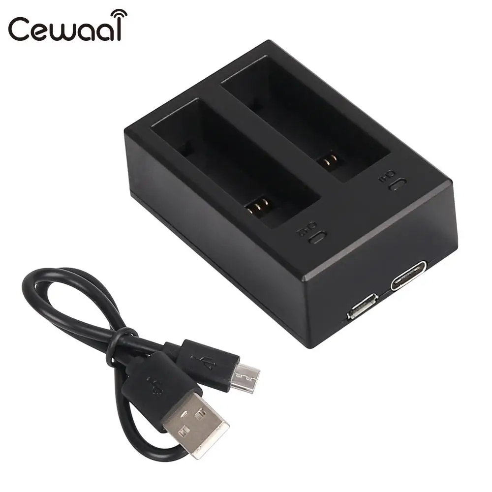 

Dual Slot Battery Charger Dock Battery Power Adaption Holder Outdoor Rechargeable for GoPro Fusion Portable