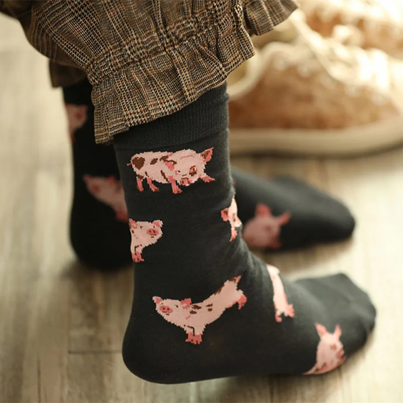 Модные женские носки в стиле хип-хоп, модные носки Harajuku с рисунком животных, щенка, кошки, скейтборда, счастливые носки, забавные носки Meias Art animal Sox