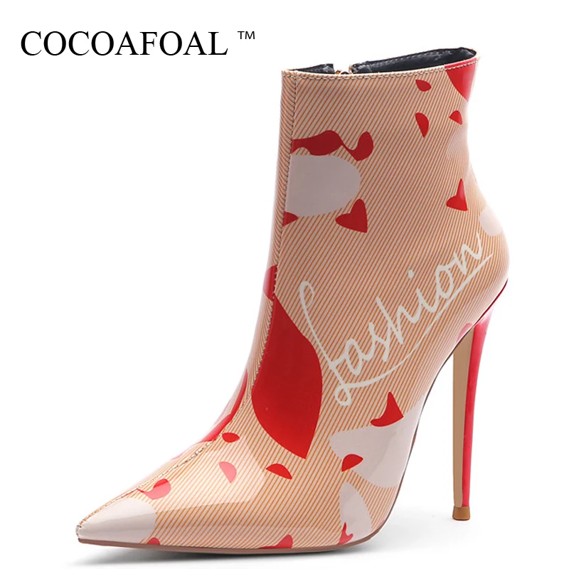 

COCOAFOAL Autumn Winter Women's High Heels Ankle Boots Woman Chelsea Boots Plus Size Fashion Sexy Martin Boots Stiletto 2019