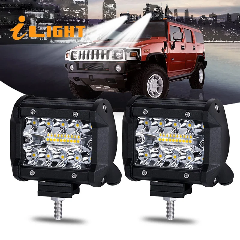 

iLight LED Bar Beam 4 inch Led Working Lights Offroad Light Bar Spotlight SUV Barra 4X4 Worklamp Foglight feux led de travail