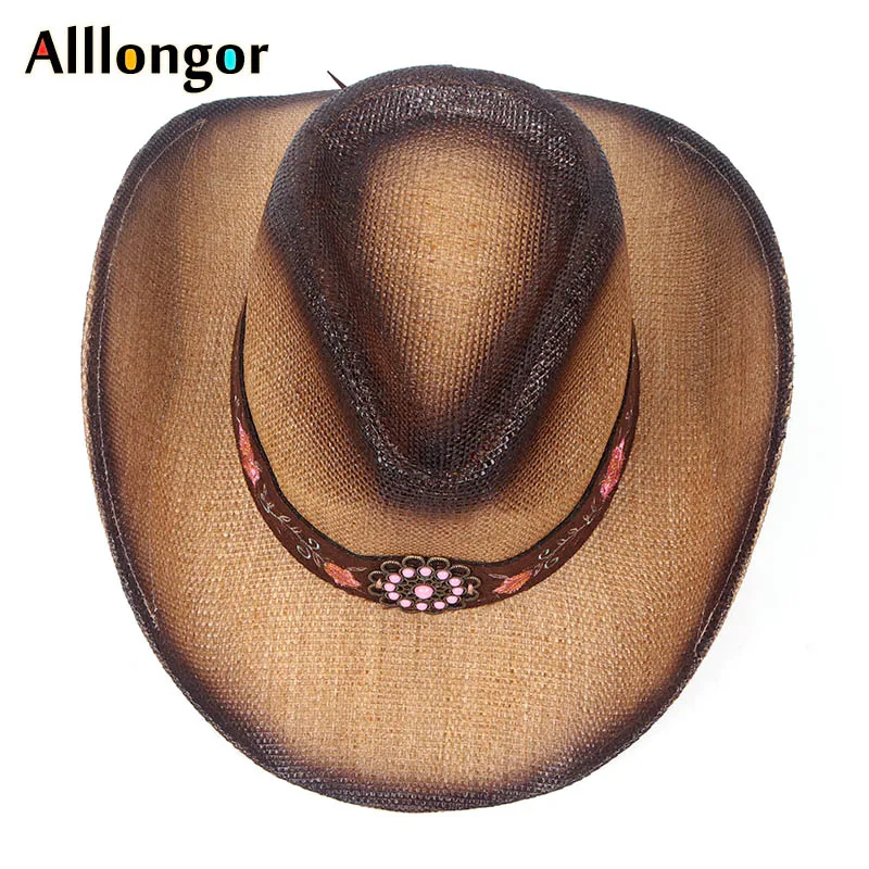 Western Women Straw Cowgirl Hats for Summer