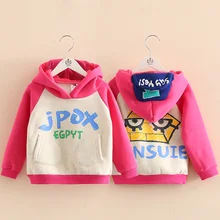 Kids Graffiti Hoodies 2016 Fall Winter Kroean New Baby Girl Fleece Hoodies&Sweatshirt Cartoon Pullover Hooded Children’s Clothes