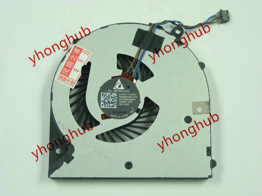 Detla электроники KSB0805HB DJ73 DC 5V 0.60A 4 проводной Сервер вентилятор охлаждения