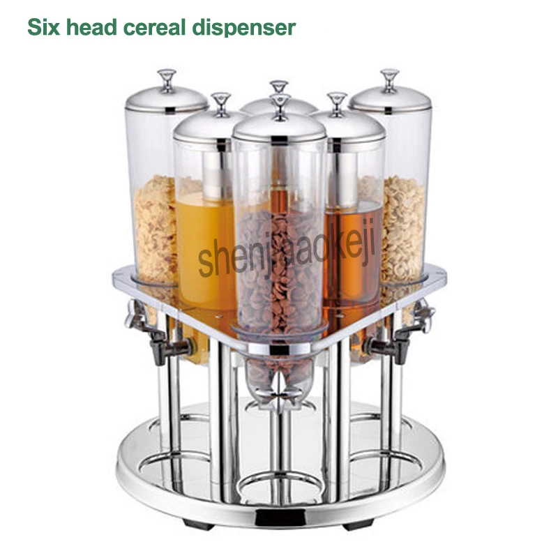 ^Cheap Food container cereal machine 3L*6 dried fruit dispenser Grains candy storage sealed cans hotel buffet Beverage machine ^Cheap Food container cereal machine 3L*6 dried fruit dispenser Grains candy storage sealed cans hotel buffet Beverage machine