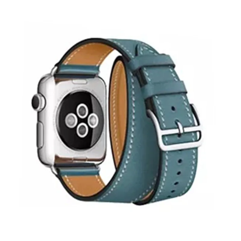 Для Apple Watch Series 4 3 2 1 Swift кожаный двойной одиночный Тур часы группа Herm Логотип Ремешок для iWatch замена Браслет ремень