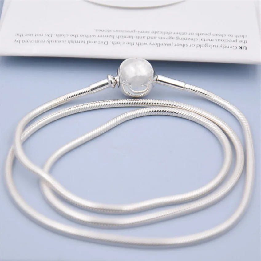 

Original authentic 100% 925 Sterling Silver Small Bracelet Loom Bands DIY Compatible Small hole charm Jewelry Long bracelet
