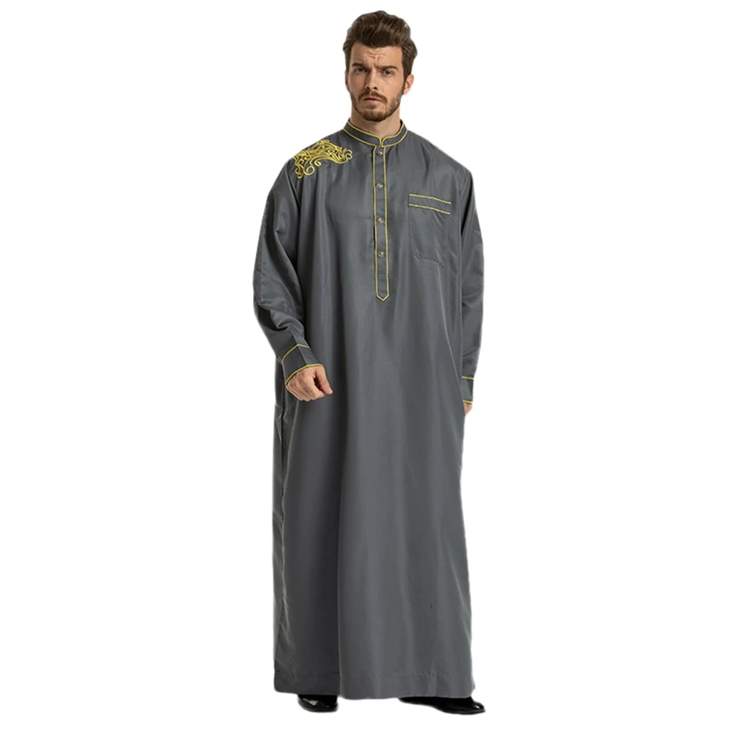New Arab Men Clothing Jubba Thobe Muslim Fashion Dress Kaftan Saudi