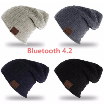

2019 Warm Soft Bluetooth4.2 Beanie Hat with Headphone Speaker Mic Hands-free for Iphone Android Cell Phones Support Memory Cards