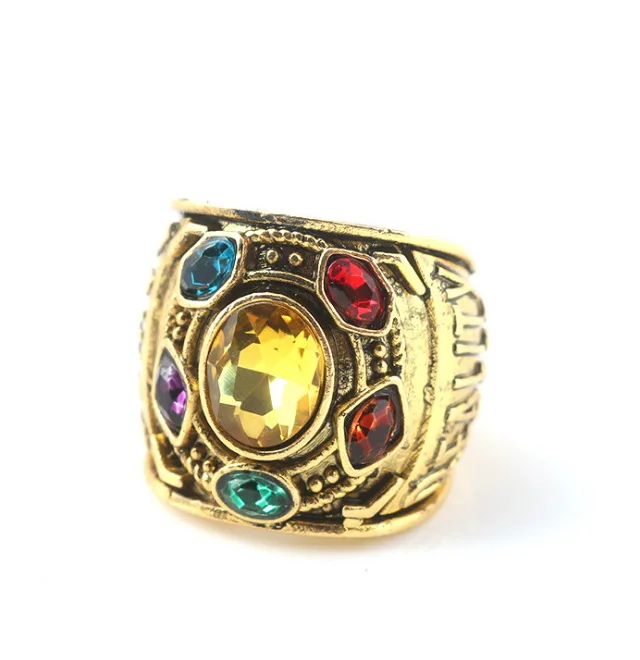 

Marvel Avengers 3 Thanos Rings Inspired Cosplay Jewelry Infinity Stone Metal Anime Party Cartoon Jewelry For Summer Gift